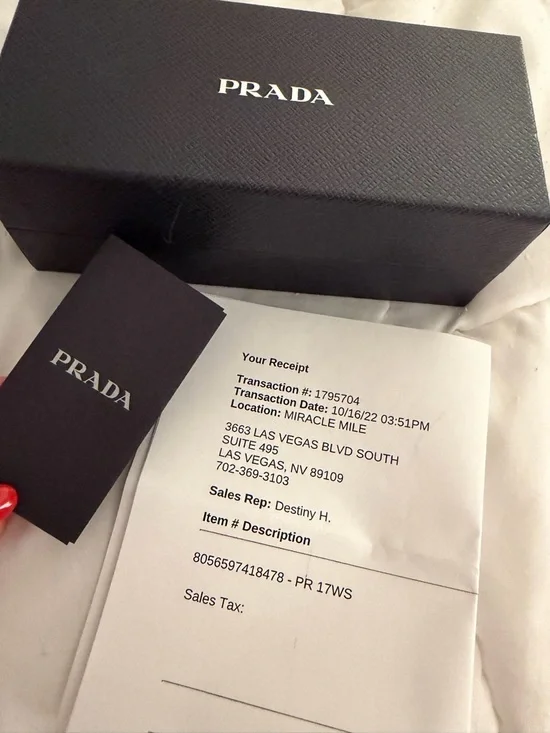 Prada Black Rectangular Sunglasses for Women - Picture 5 of 6